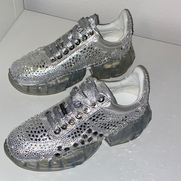 NWOT  Jimmy Choo Swarovski Crystals Tennis Shoe - Picture 3 of 12